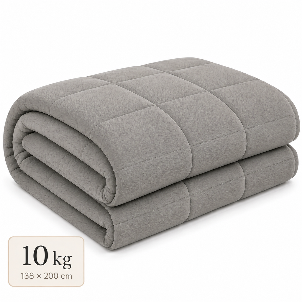 Couverture lestée Lonavi Étreinte 10 kg grise, 138 × 200 cm