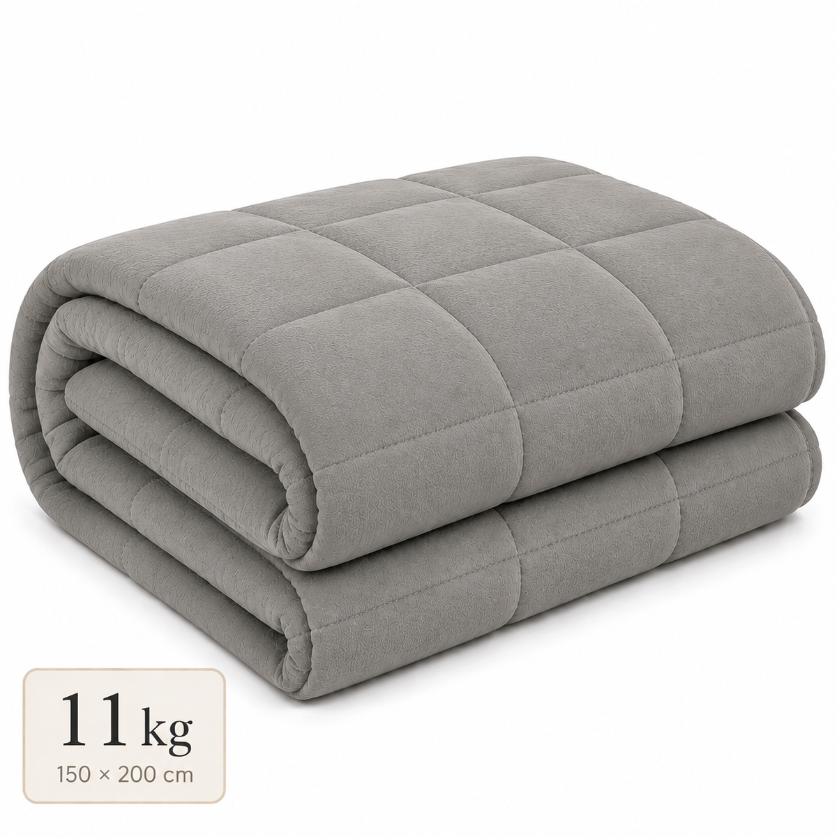 Couverture lestée Lonavi Étreinte 11 kg grise, 150 × 200 cm
