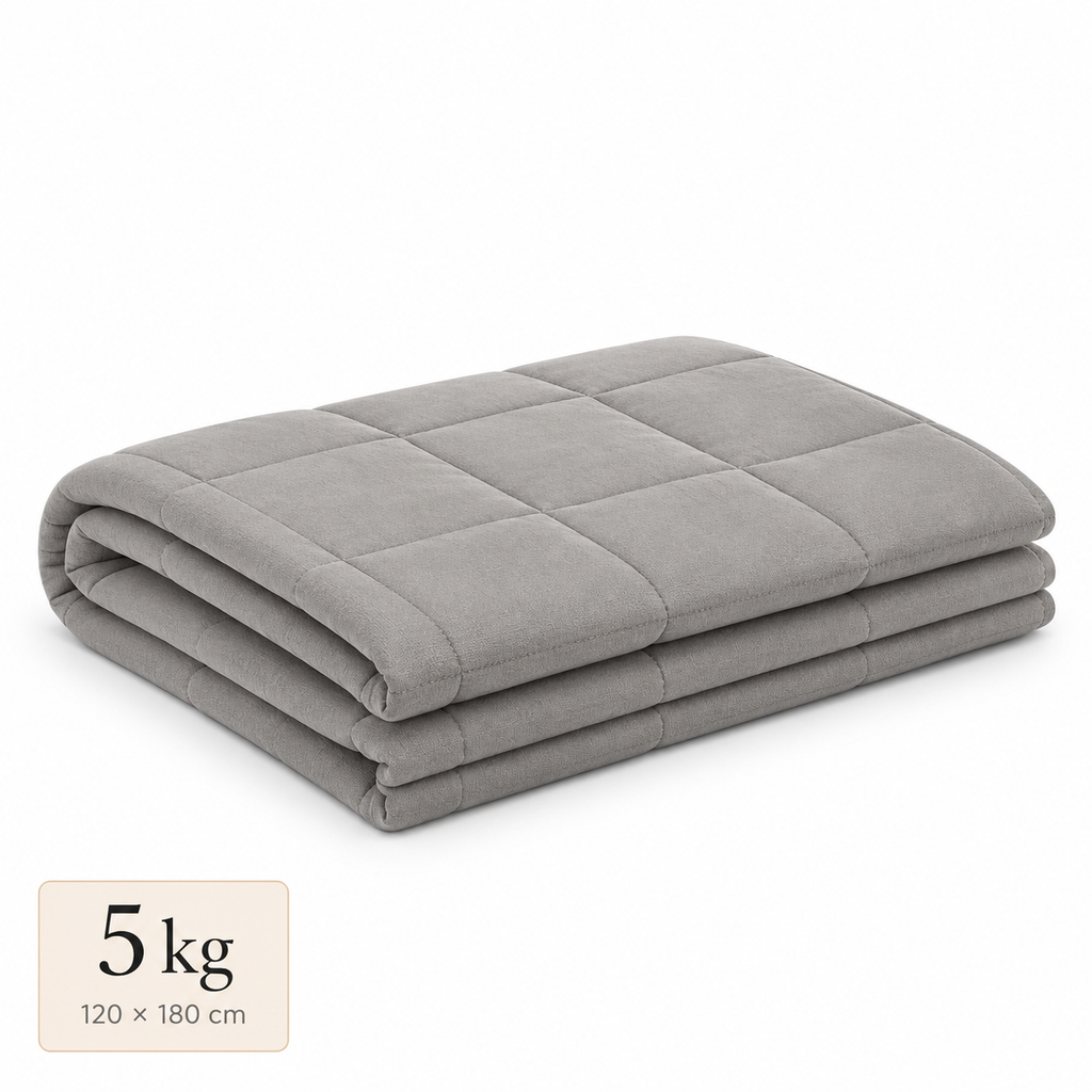 Couverture lestée enfant Lonavi Petite Étreinte 5 kg grise, 120 × 180 cm