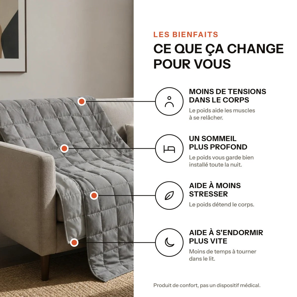 Les bienfaits de la couverture lestée Lonavi Étreinte