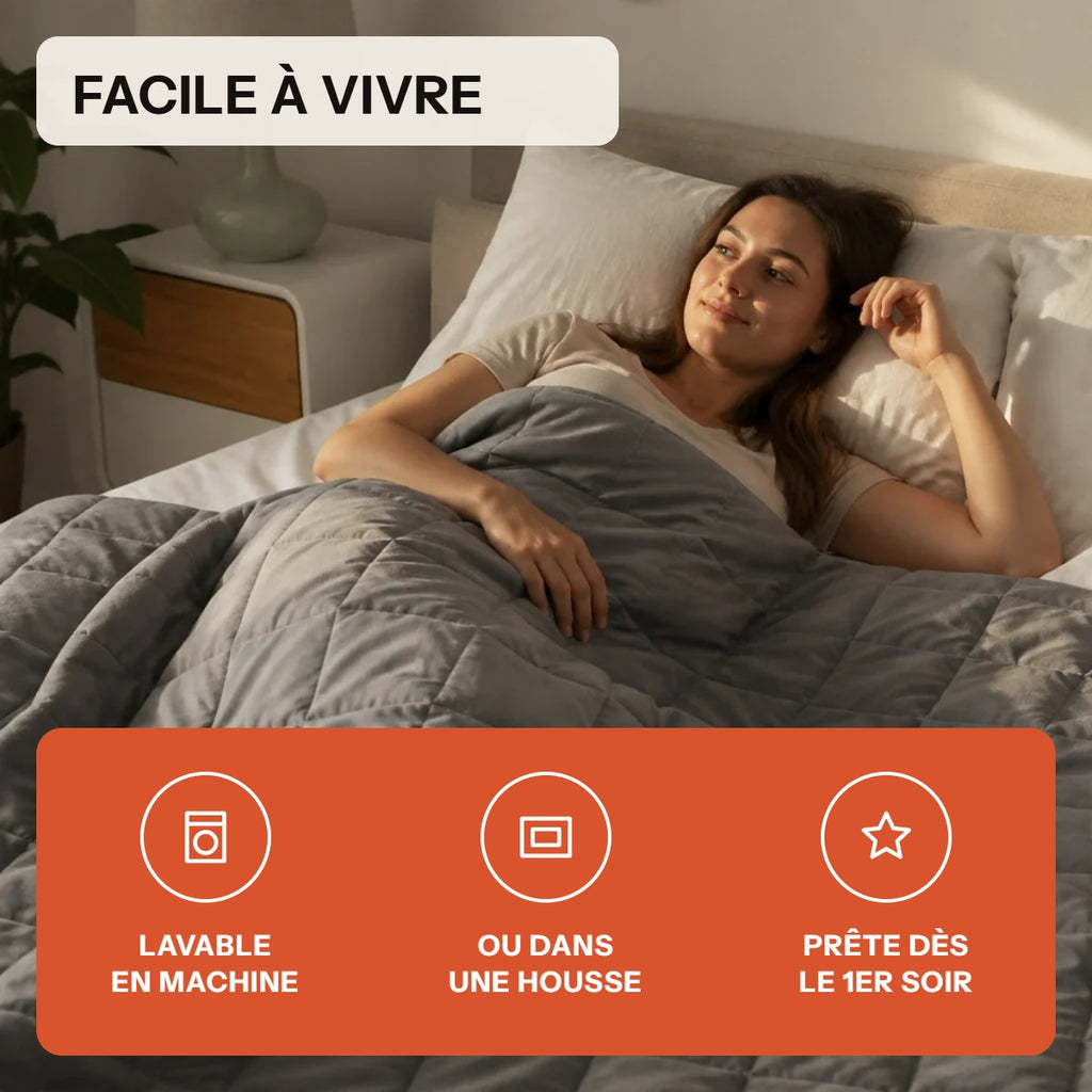 Entretien de la couverture lestée Lonavi Étreinte : lavable en machine ou dans une housse